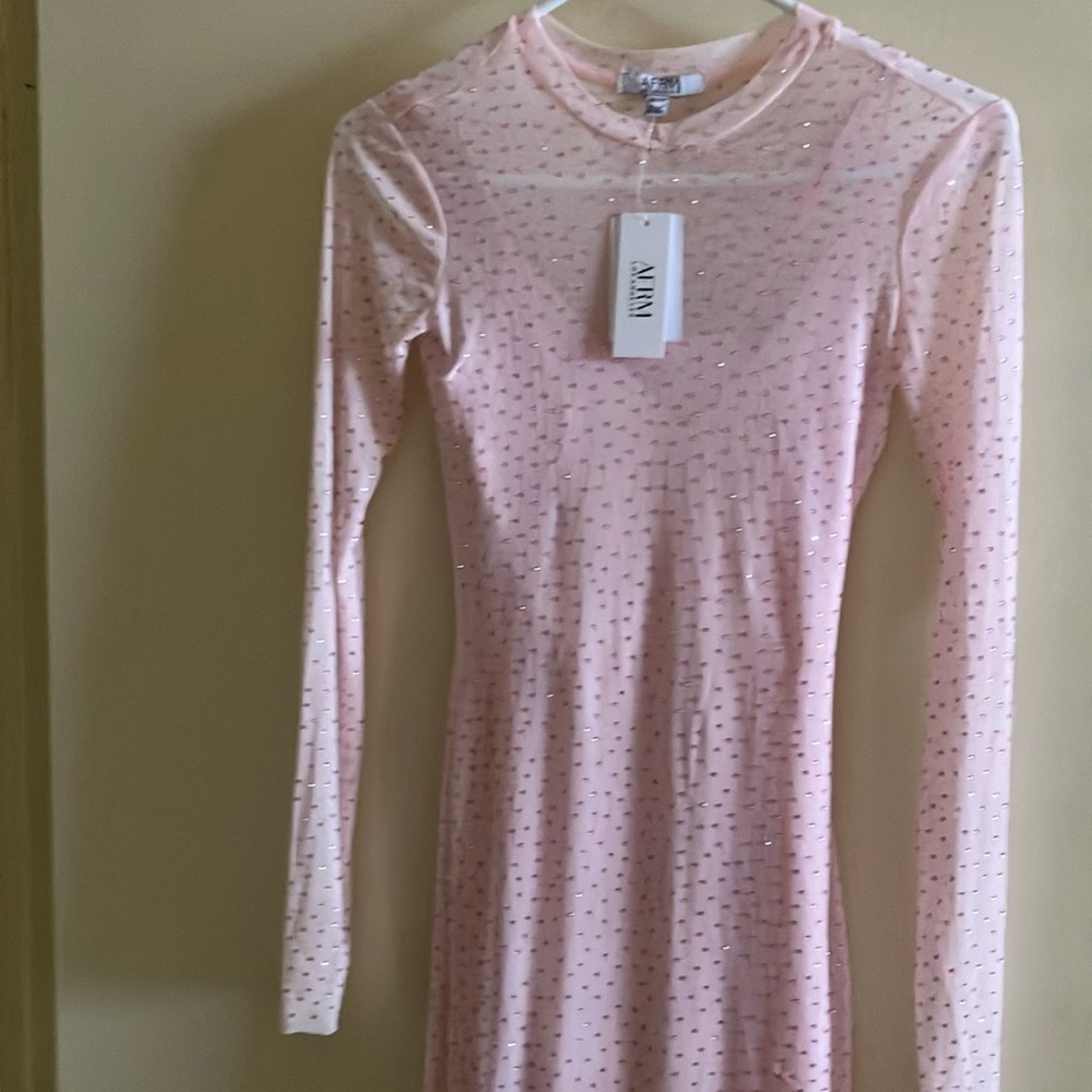 Afrm light pink xs dress with pink rhinestones.